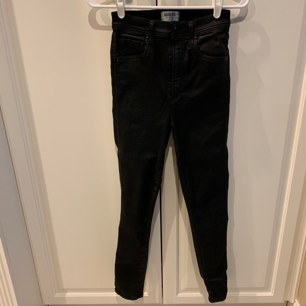 agolde wax black high waisted jeans